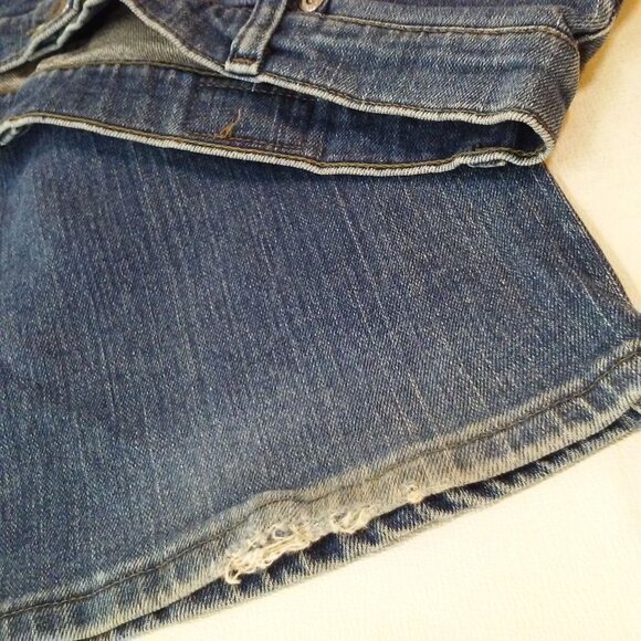 Y2K Lee Denim Mom Jeans Bootcut Lady-14M(32x32) Stretch Soft-Worn 5-Pocket Fray - Picture 12 of 12